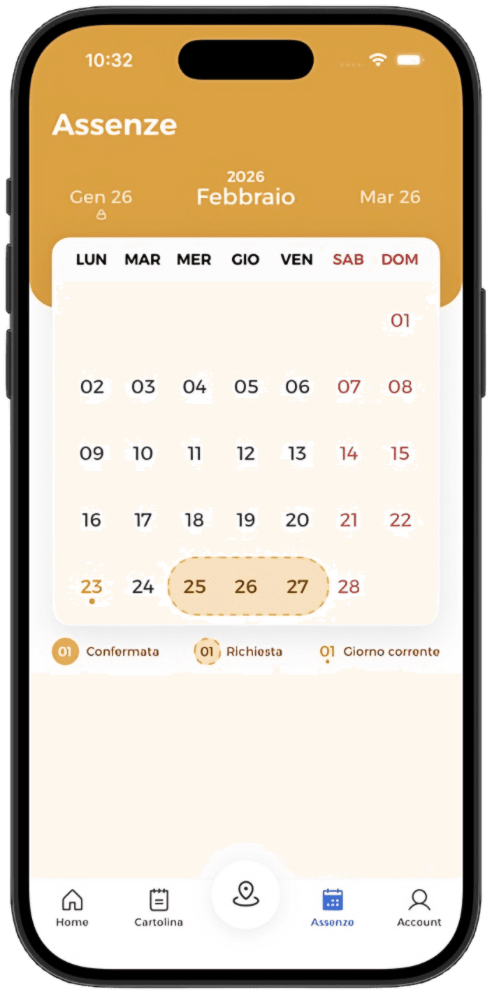 Interfaccia Gestione Ferie App Netram