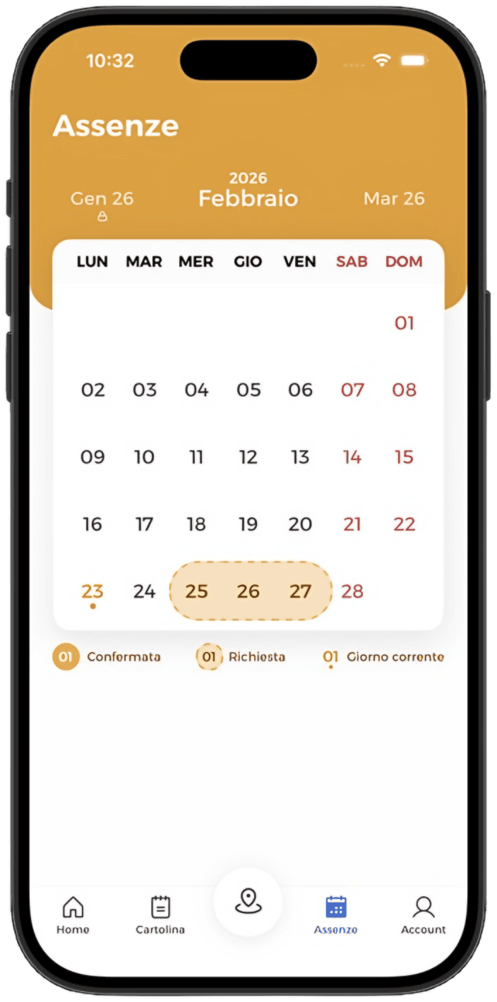 Interfaccia Gestione Ferie App Netram