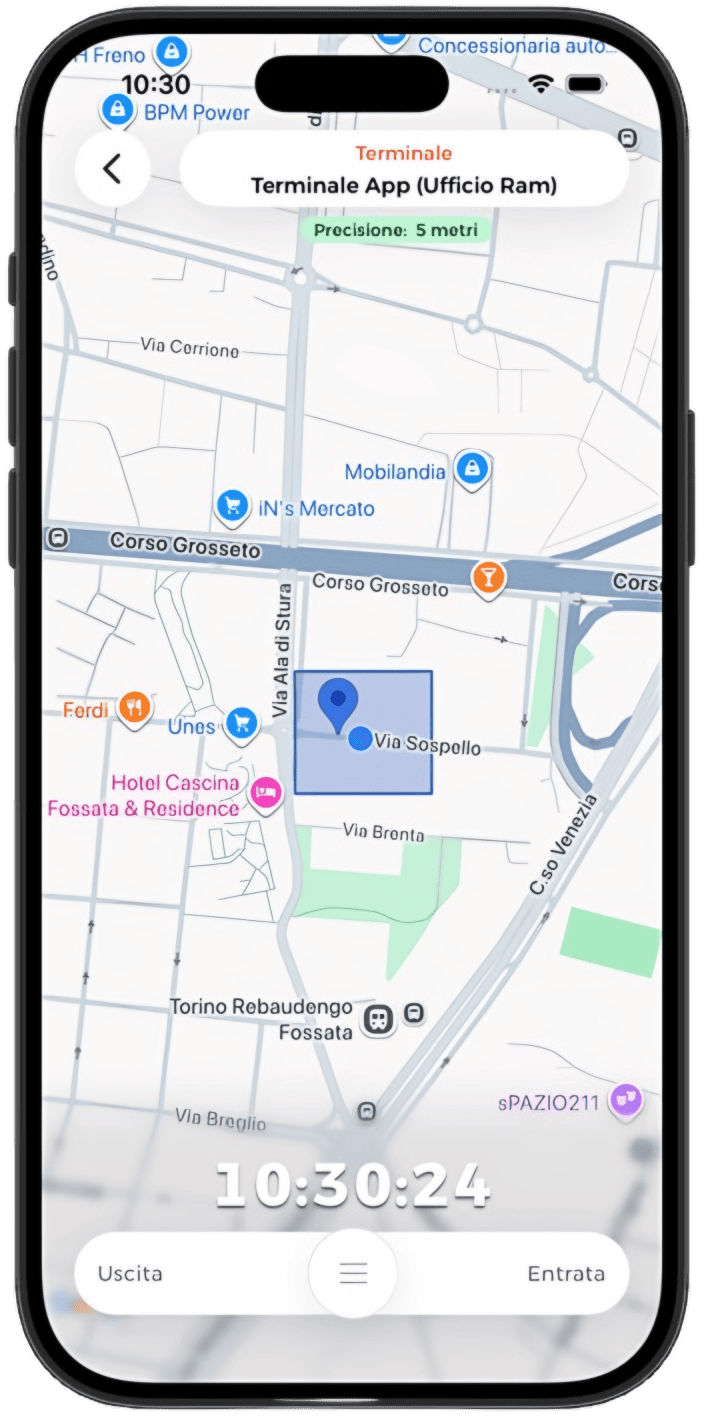 Interfaccia Mappa App Netram